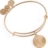 Alex and Ani Pave Starburst Texture Initial Bangle Bracelet