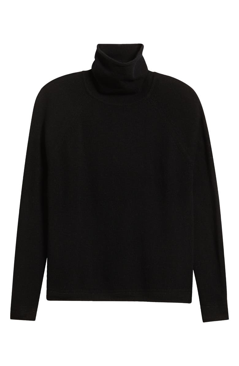 Griffen Layered Look Wool & Cashmere Turtleneck Sweater, Alternate, color, Black/ Ivory