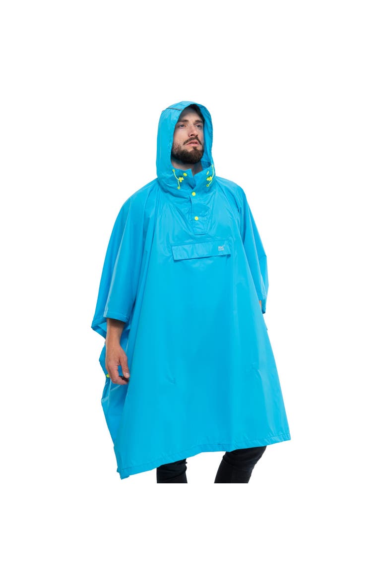 Packable Waterproof Poncho, Alternate, color, Neon Blue