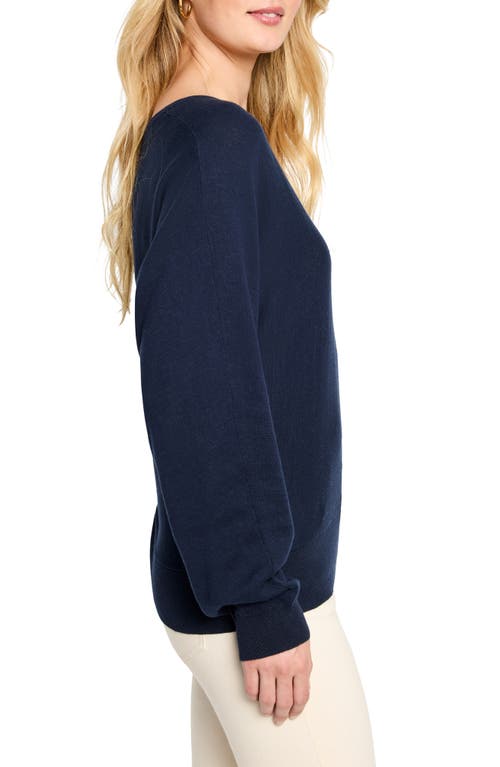 Nic + Zoe Nic+zoe Dolman Sleeve Sweater In Blue
