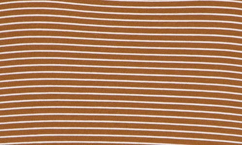 Pistola Olivia Stripe Cap Sleeve Cotton T-shirt In Brown
