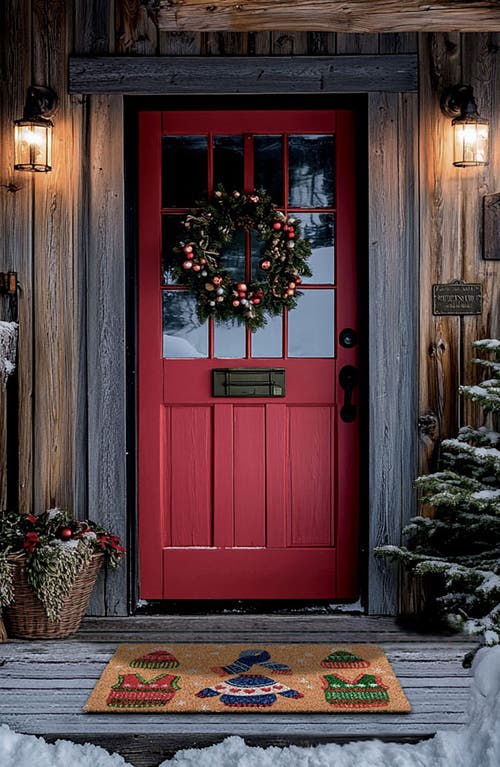 Entryways Holiday Sweaters Coir Doormat In Multi