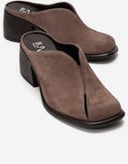 Forever & Always Shoes Ardent Leather Block Heel Mule