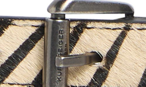 Kurt Geiger London Zebra Print Genuine Calf Hair Belt In Multi