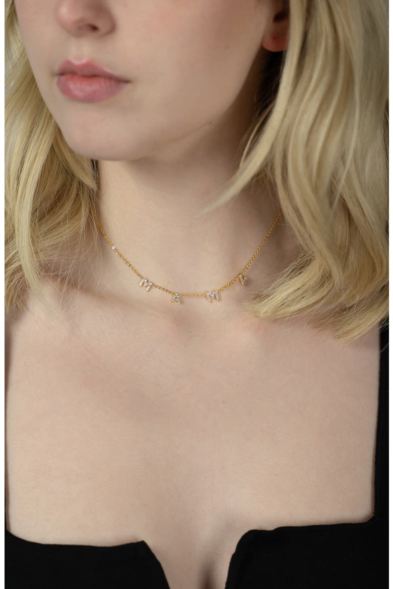 Mini Mama Necklace, Alternate, color, GOLD W/ CRYSTALS