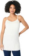 Roaman's Lace Trim Knit Cami With Adjustable Straps