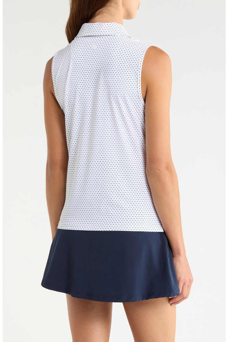 Geo 2 Silky Tech Performance Sleeveless Polo, Alternate, color, SNOW/ TWILIGHT