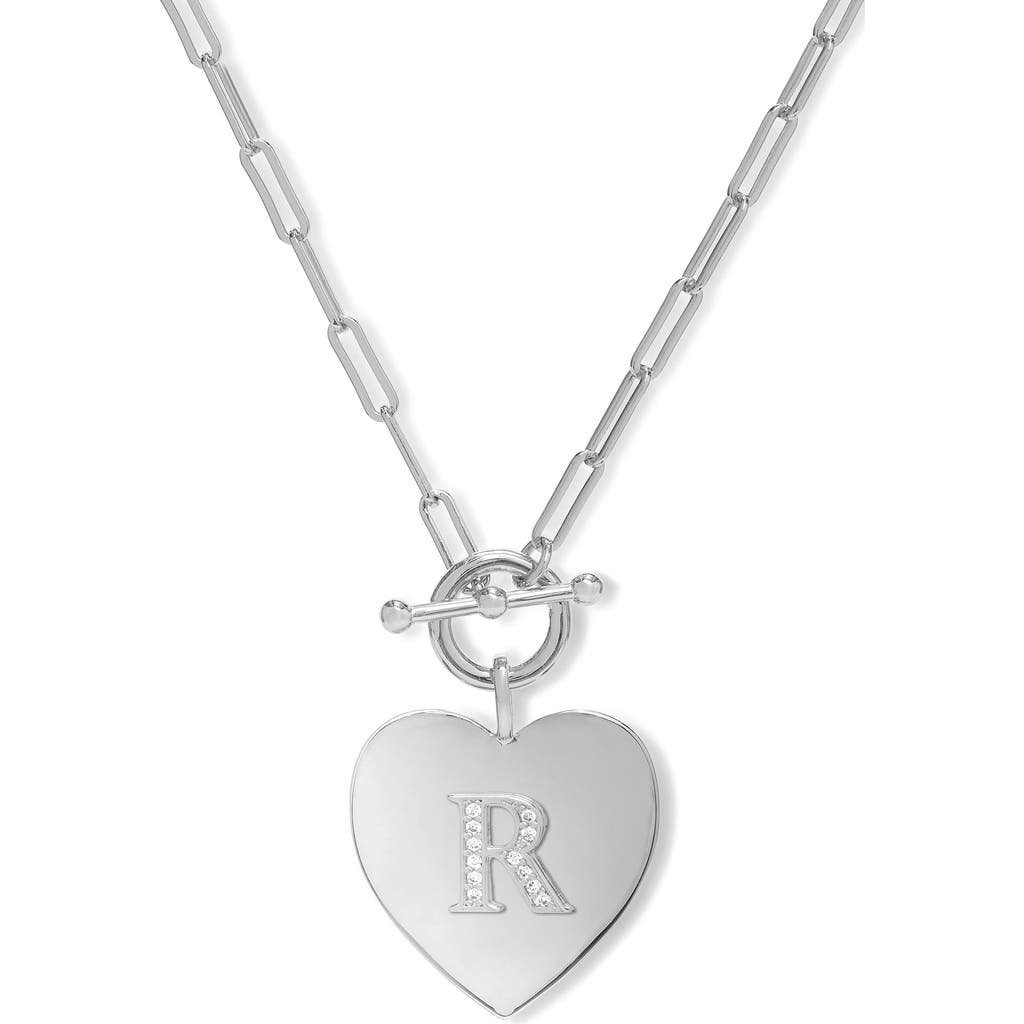 Melinda Maria Love Letters Initial Heart Medallion Necklace In Silver R