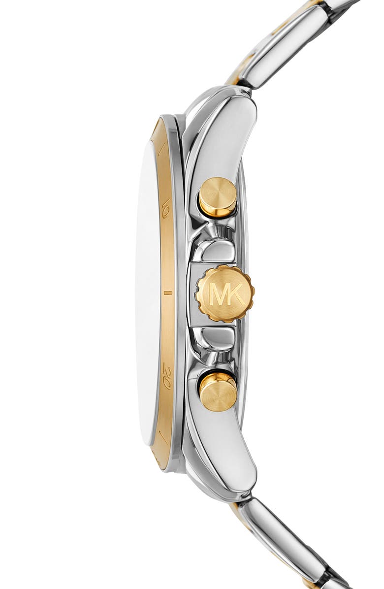 Michael Kors Two Tone Stainless Steel Bracelet Watch, 44mm, Alternate, color, 2-Tone