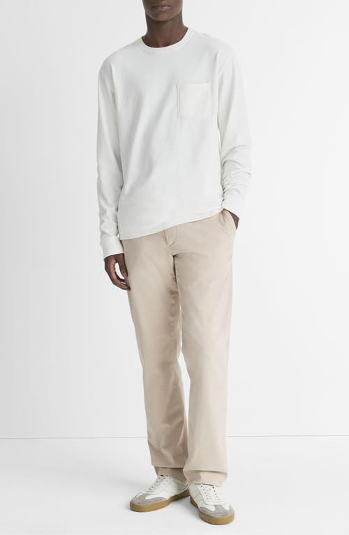 Vince Long Sleeve Crewneck Pocket Tee In Off White