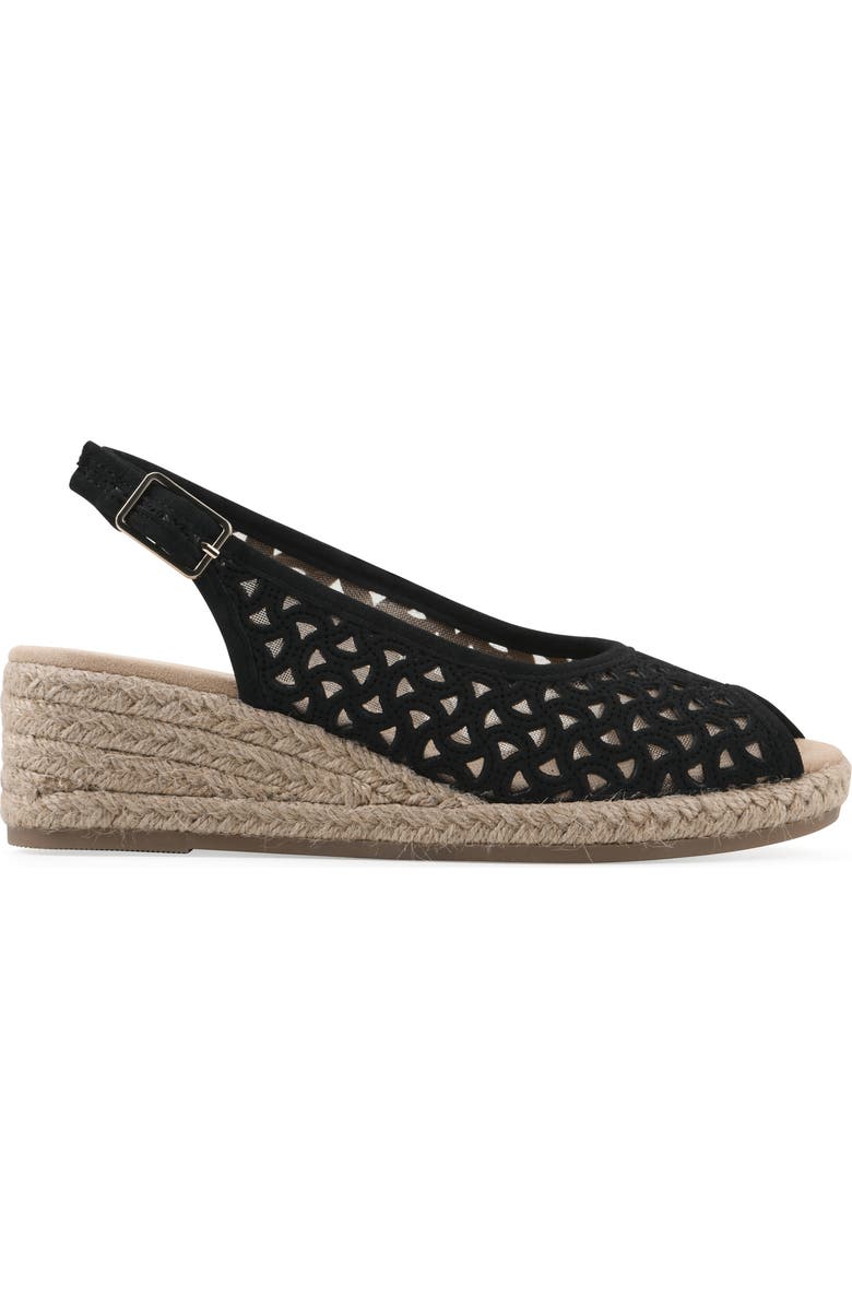 White Mountain Footwear Maize II Espadrille Wedge Sandal, Alternate, color, Black/Smooth