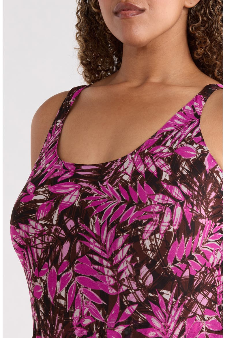 Print Sleeveless Tiered Maxi Dress, Alternate, color, BRIGHT ORCHID MULTI