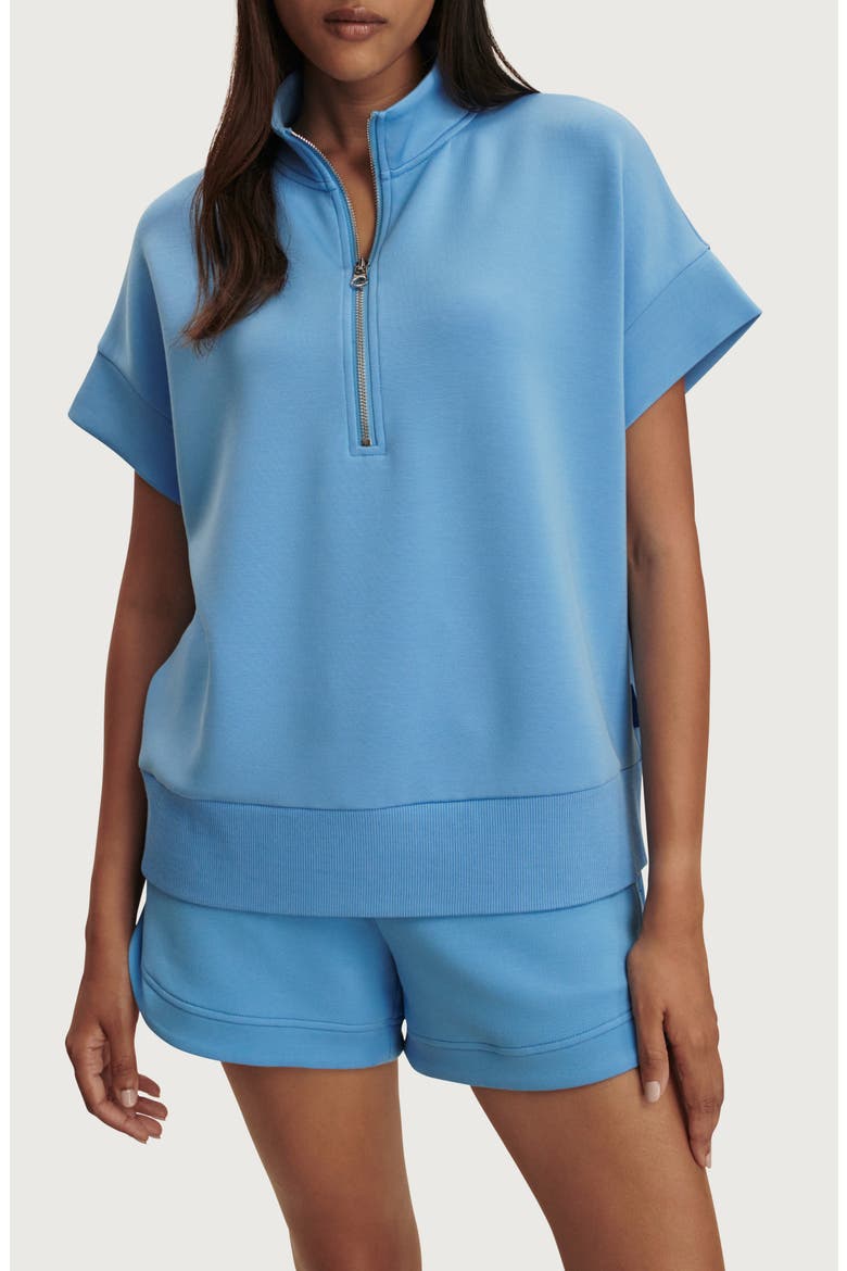 Ritchie Short Sleeve Half Zip, Main, color, AZURE BLUE