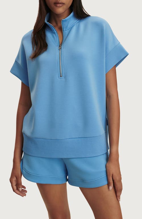 Varley Ritchie Short Sleeve Half Zip in Azure Blue at Nordstrom, Size Large
