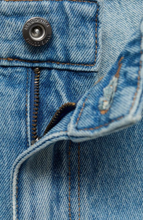 Mango Regular Fit Denim Shorts In Blue