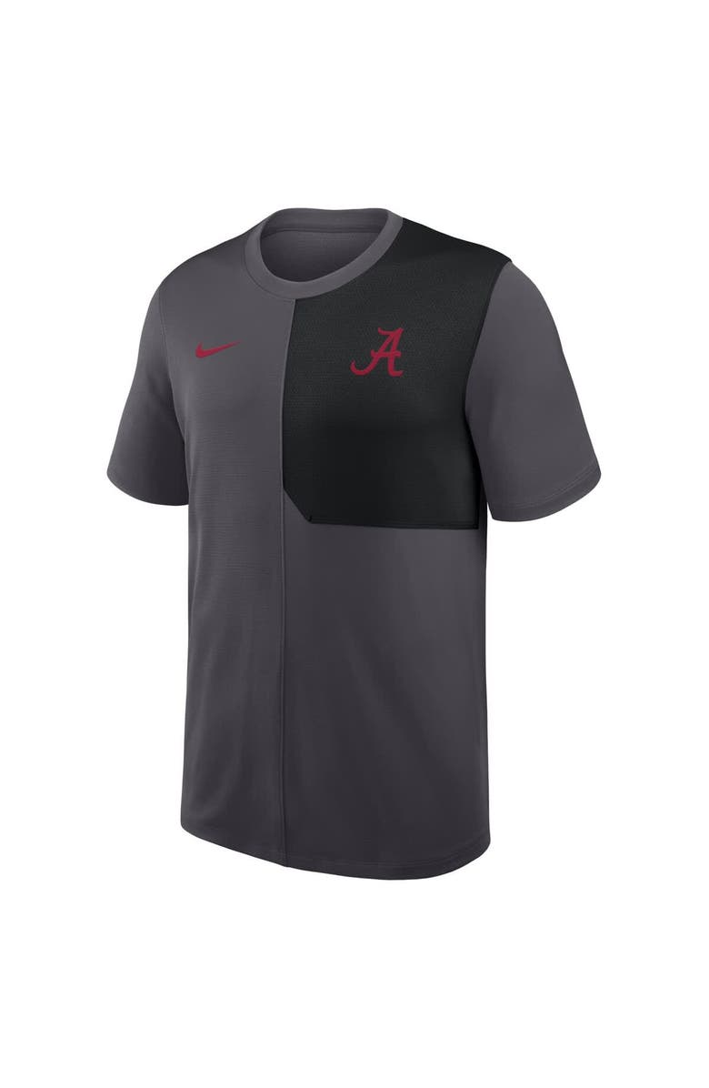 Nike Men's Nike Anthracite Alabama Crimson Tide 2025 Sideline UV Performance Coach T-Shirt, Alternate, color, Anthracite