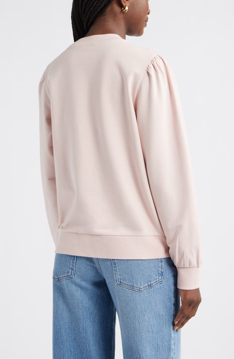 Caslon<sup>®</sup> Puff Shoulder Sweatshirt, Alternate, color, Pink Smoke