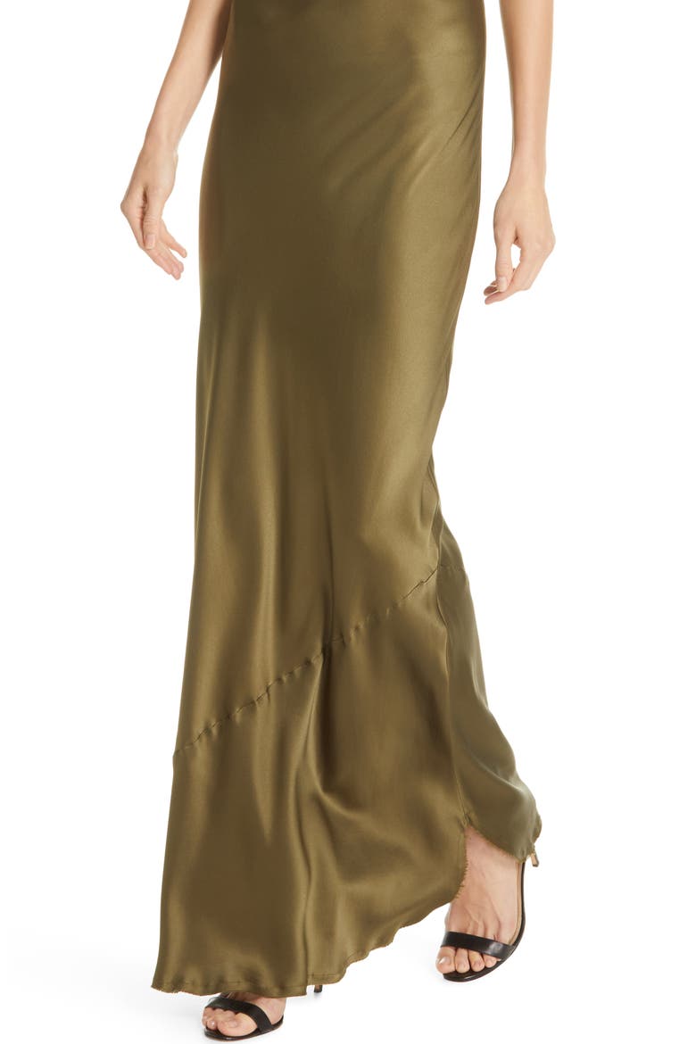 Silk Camisole Gown, Alternate, color, OLIVE