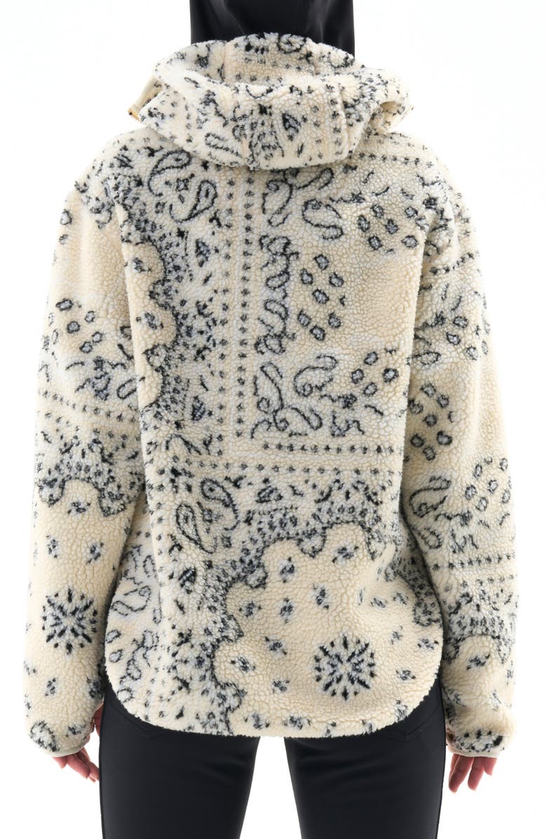 P.E Nation Andorra Bandana Print Textured Fleece Hoodie, Alternate, color, 