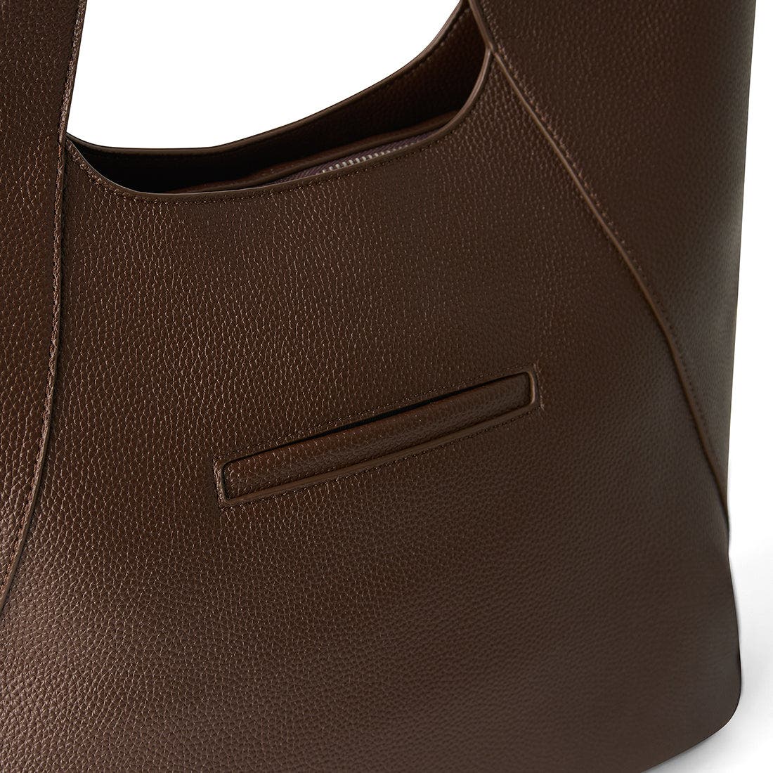 Stacey - Vegan Leather Tote Bag, Alternate, color, Chocolate