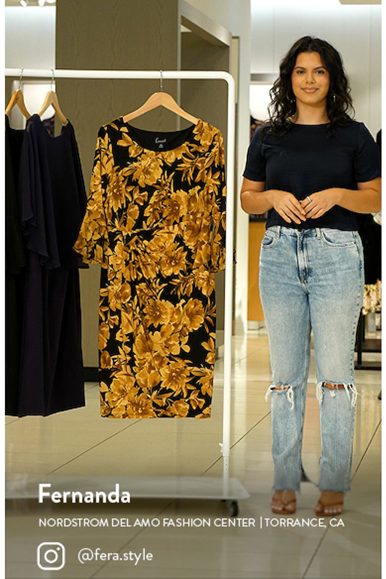 Floral Knit Faux Wrap Dress video