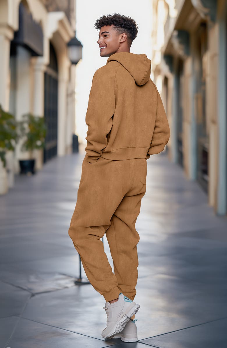 Dalix Alien Washed Sweatsuit, Alternate, color, Camel