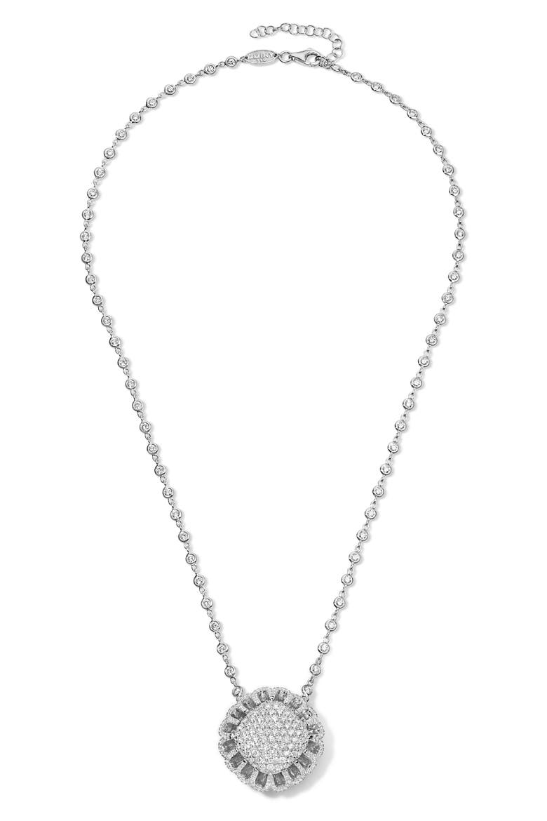 Floating All Diamond Pendant Necklace, Main, color, 18K WHITE GOLD