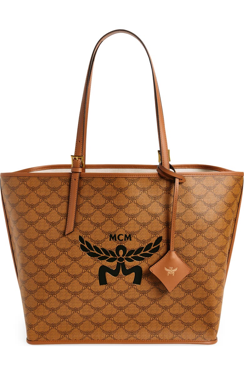 MCM Himmel Lauretos Coated Canvas Shopper Bag, Main, color,