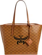 MCM Himmel Lauretos Coated Canvas Shopper Bag