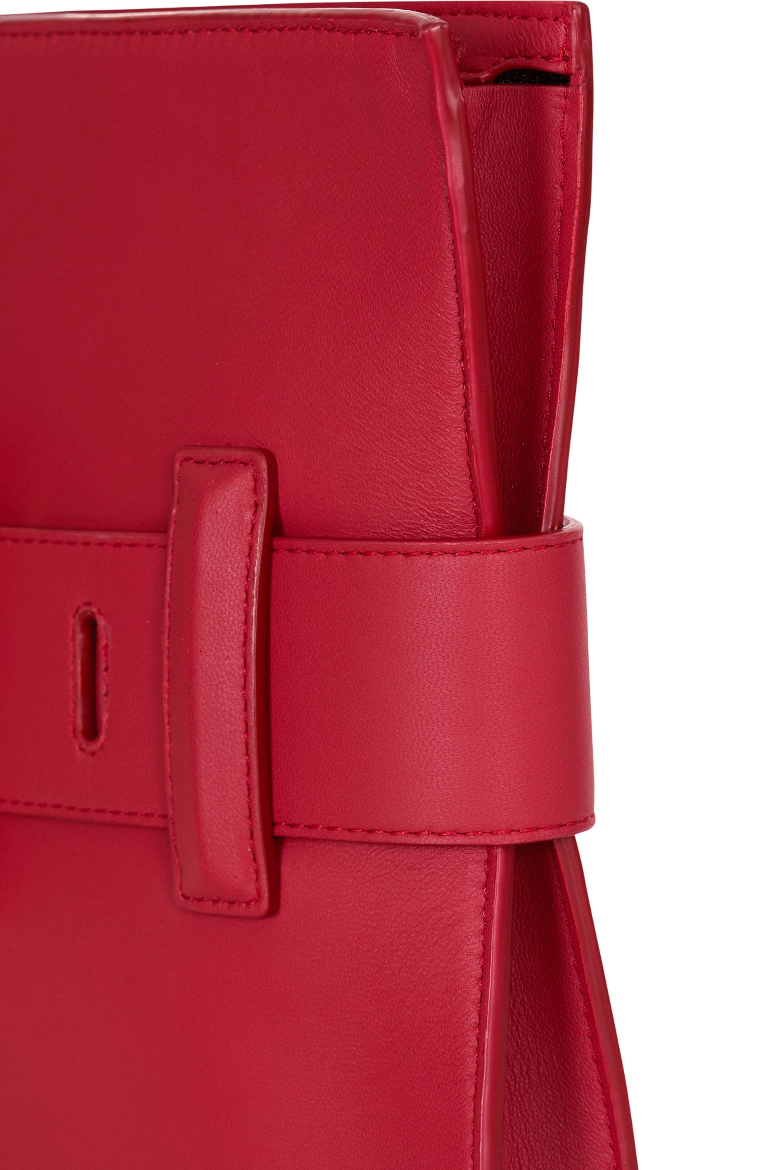 Anthem smooth leather clutch, Alternate, color, red
