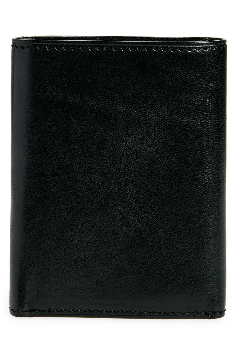 Old Leather Double ID Trifold Wallet, Alternate, color, BLACK