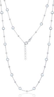 SIMONA Sterling Silver Bezel Set CZ Necklace