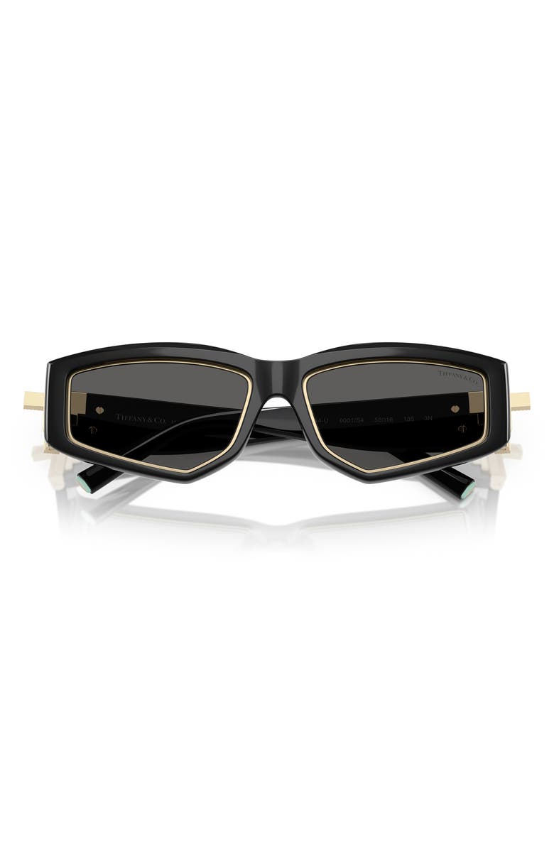 Tiffany & Co. 55mm Pillow Sunglasses, Alternate, color, Black / Dark Grey