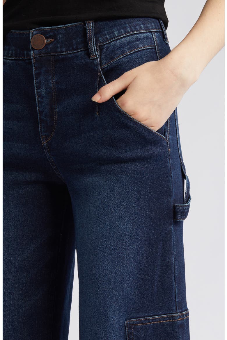 'Ab'Solution High Waist Wide Leg Carpenter Jeans, Alternate, color, INDIGO