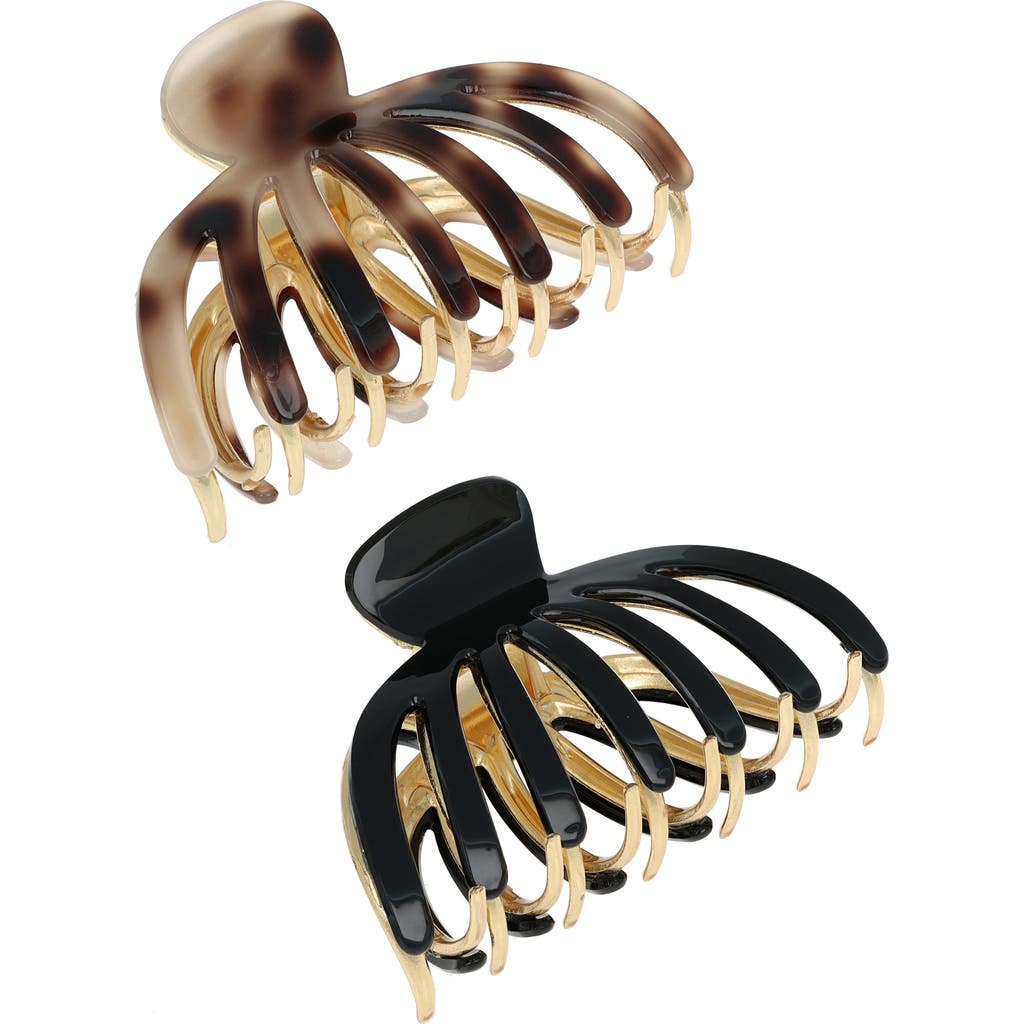 L. Erickson Aruba Assorted 2-Pack Claw Clips in Shell/Black
