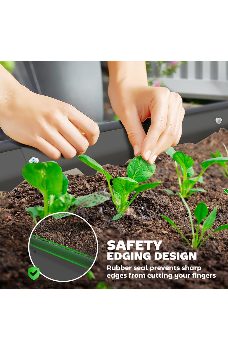 Outsunny Raised,Raised Beds for Gardening for Vegetables, Flowers Garden Bed, Alternate, color, Dark Gray