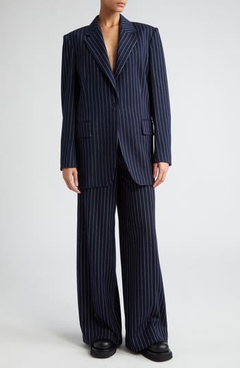 Max Mara Aceri Pinstripe Cotton, Cashmere & Silk Blazer