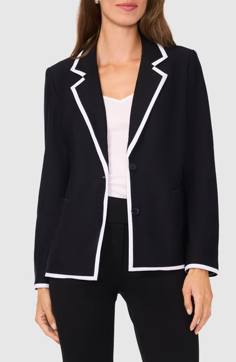Tipped Knit Blazer