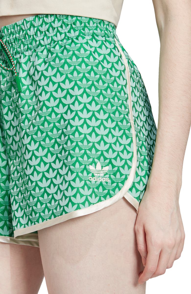 adidas Originals Adicolor Monogram Jacquard High Waist Shorts, Alternate, color, 
