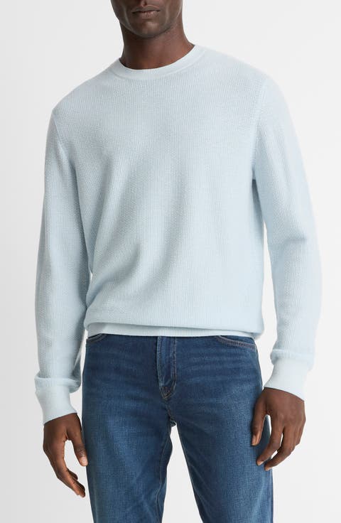 Geometric Jacquard Wool & Cotton Blend Crewneck Sweater