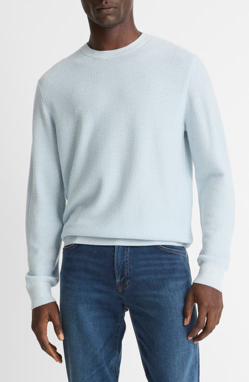 Vince Geometric Jacquard Wool & Cotton Blend Crewneck Sweater In Blue