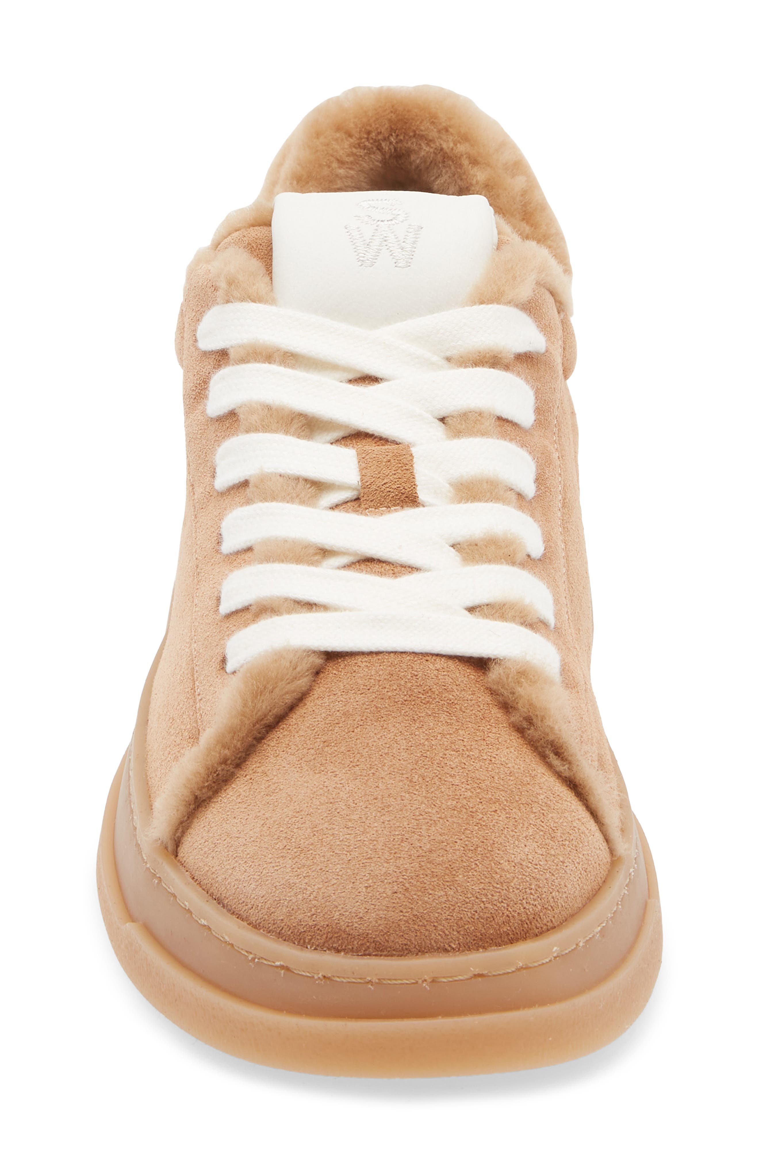 Stuart Weitzman Ellis Genuine Shearling Lined Sneaker, Alternate, color, New Camel