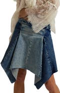 Free People Wild River Denim Handkerchief Hem Midi Skirt