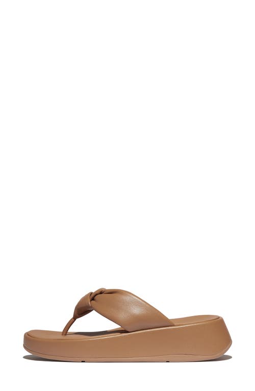 Fitflop F-mode Knot Platform Wedge Flip Flop In Brown