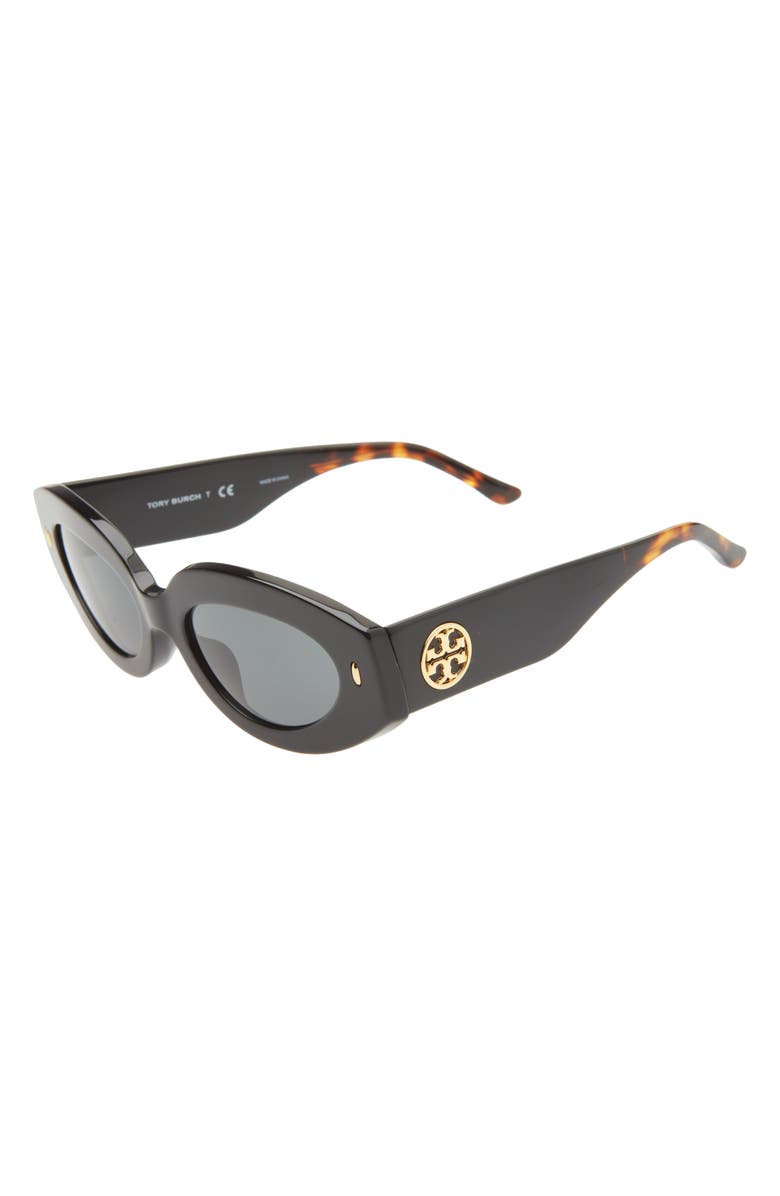 Tory Burch 51mm Oval Sunglasses, Alternate, color,
