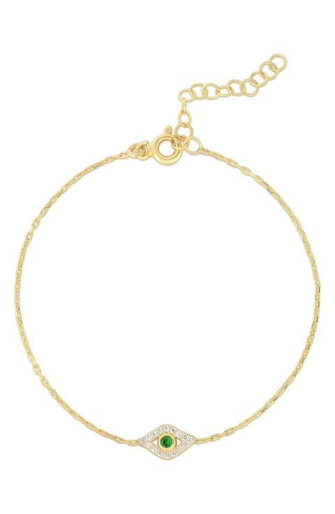 CZ Evil Eye Chain Bracelet