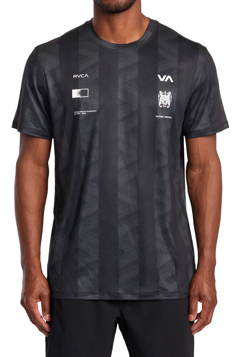 Fielder Vent Stripe Performance Graphic T-Shirt, Main, color, RVCA BLUR STRIPE