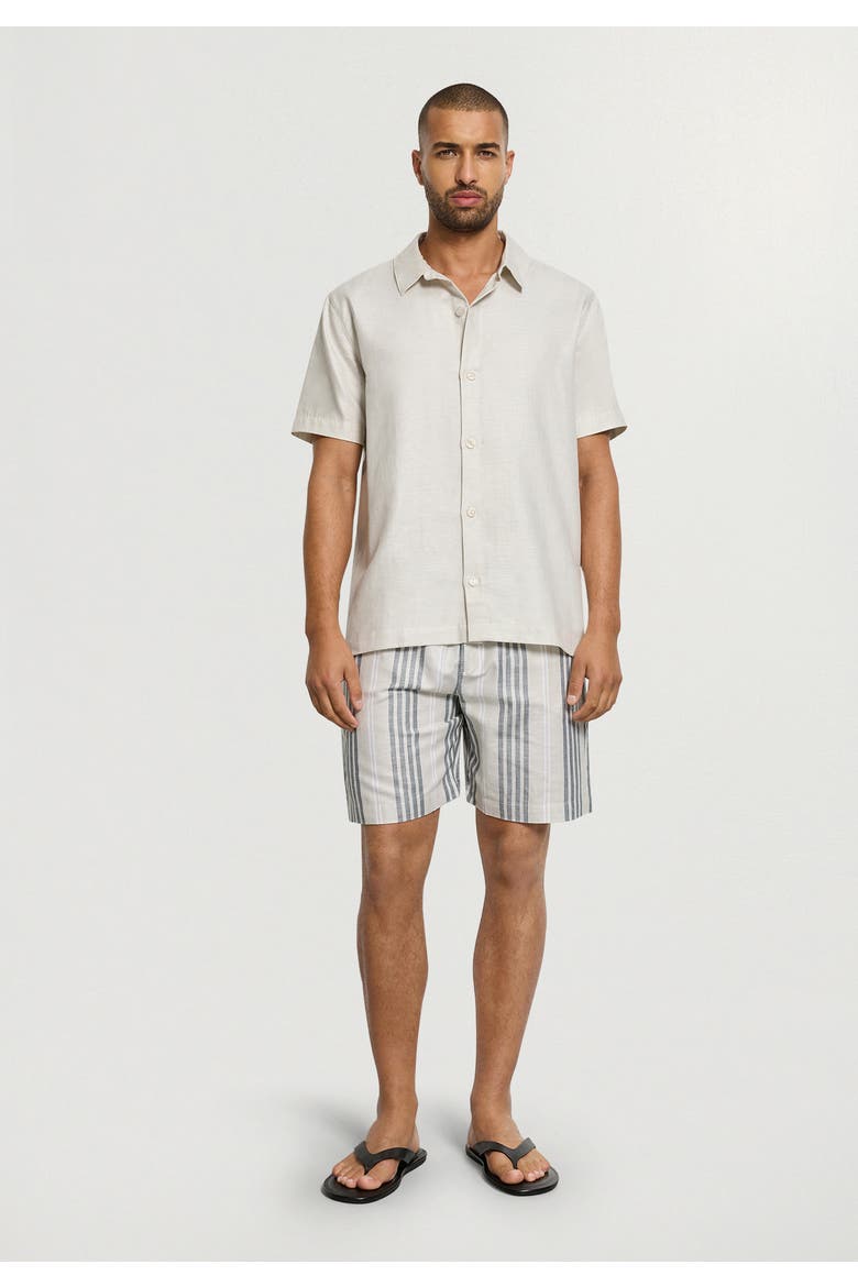 UC Linen and Cotton Woven Shorts, Alternate, color, Sandy Stripe