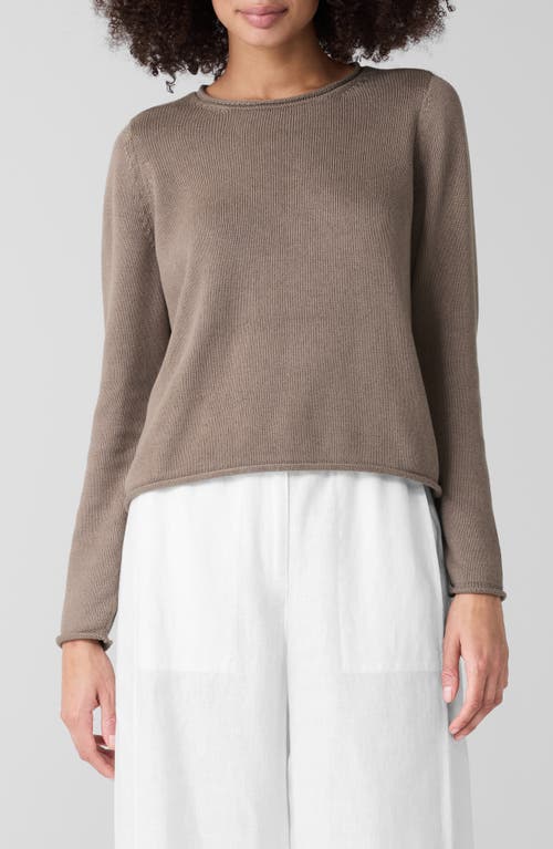 Eileen Fisher Jewel Neck Organic Cotton Blend Sweater