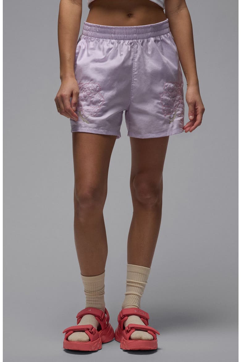 Rose Embroidered Cotton Shorts, Main, color, DOLL